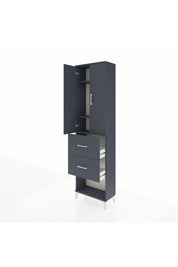 Arges Dolap 3 Raflı 2 Çekmeceli 2 Kapaklı 60x30x221 Antrasit-Antrasit