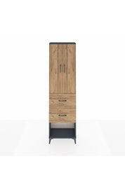 Arges Dolap 3 Raflı 2 Çekmeceli 2 Kapaklı 60x30x221 Antrasit-Çam