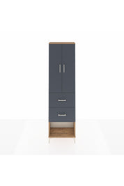 Arges Dolap 3 Raflı 2 Çekmeceli 2 Kapaklı 60x30x221 Çam-Antrasit