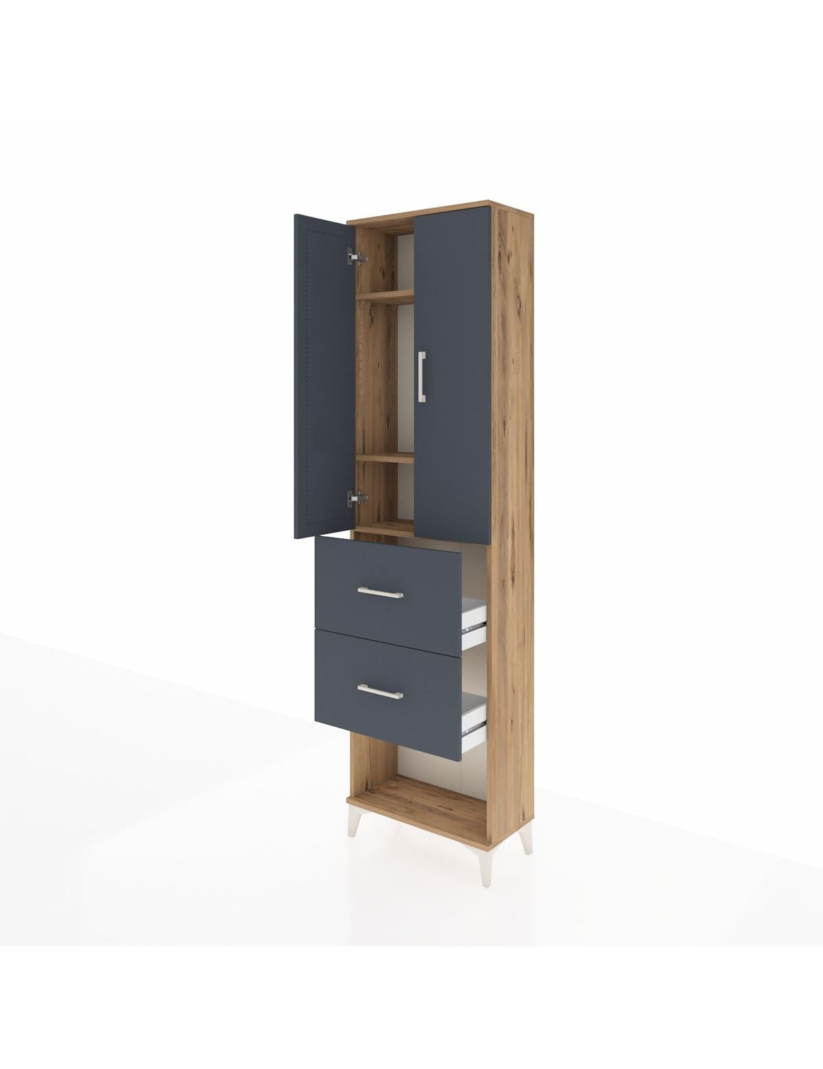 Arges Dolap 3 Raflı 2 Çekmeceli 2 Kapaklı 60x30x221 - S29M143V8A