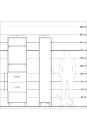 Arges Dolap 3 Raflı 2 Çekmeceli 60x30x221 Aytaşı-Aytaşı