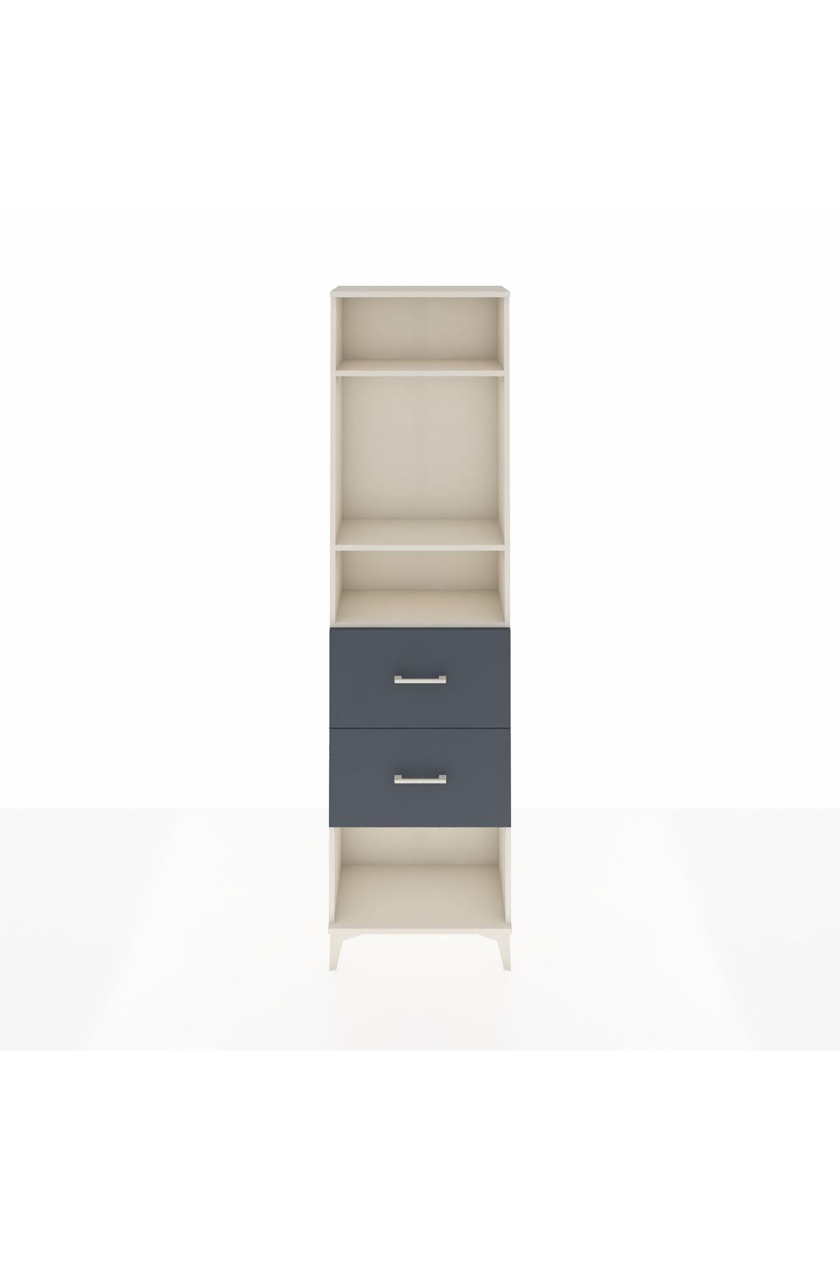 Arges Dolap 3 Raflı 2 Çekmeceli 60x30x221 Aytaşı-Antrasit