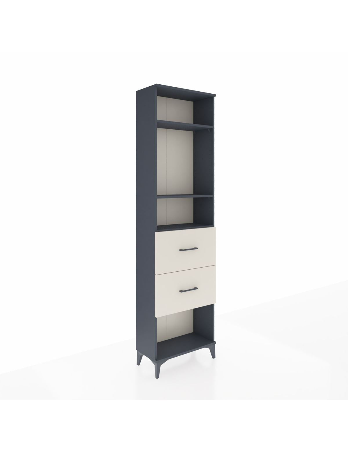 Arges Dolap 3 Raflı 2 Çekmeceli 60x30x221 Antrasit-Aytaşı