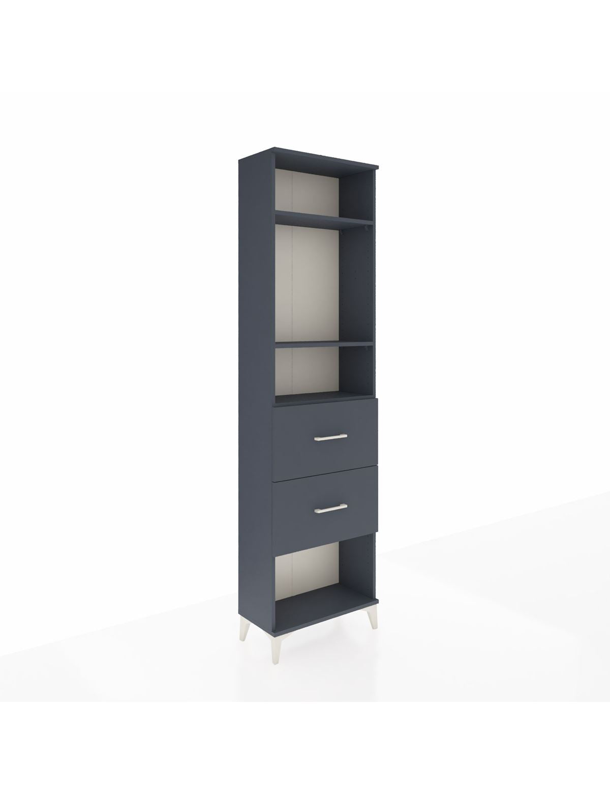 Arges Dolap 3 Raflı 2 Çekmeceli 60x30x221 Antrasit-Antrasit