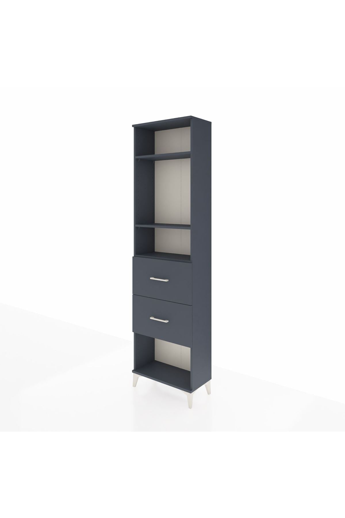 Arges Dolap 3 Raflı 2 Çekmeceli 60x30x221 Antrasit-Antrasit