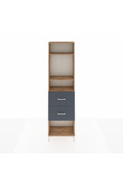 Arges Dolap 3 Raflı 2 Çekmeceli 60x30x221 Çam-Antrasit