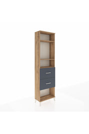 Arges Dolap 3 Raflı 2 Çekmeceli 60x30x221 Çam-Antrasit