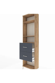 Arges Dolap 3 Raflı 2 Çekmeceli 60x30x221 Çam-Antrasit