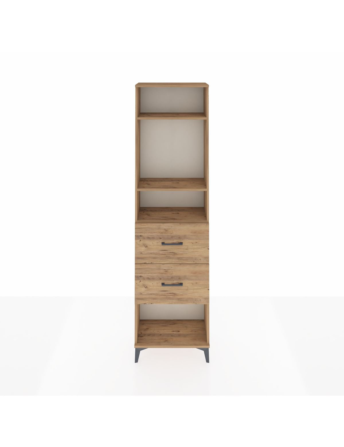 Arges Dolap 3 Raflı 2 Çekmeceli 60x30x221 Çam-Çam