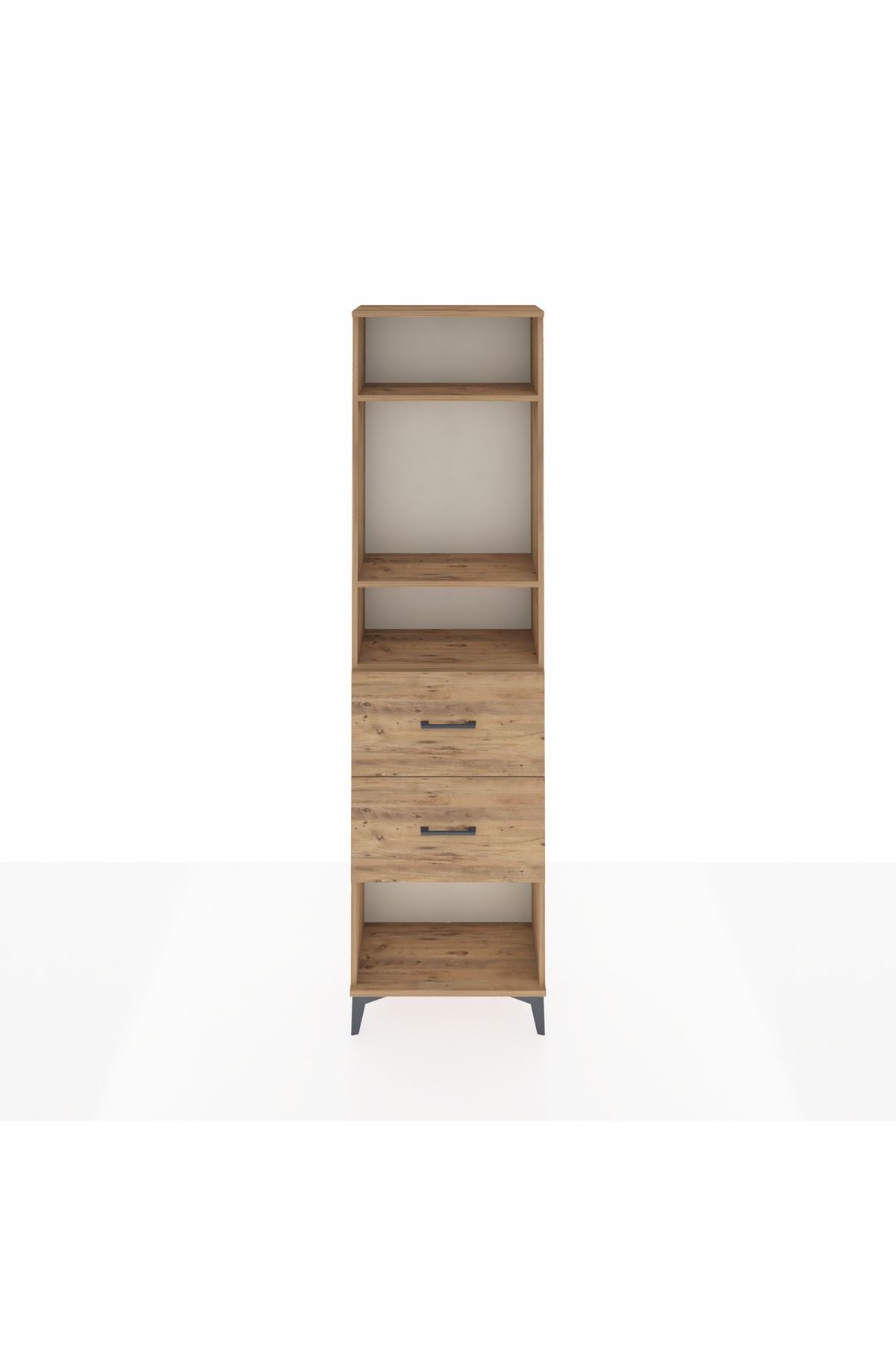 Arges Dolap 3 Raflı 2 Çekmeceli 60x30x221 Çam-Çam