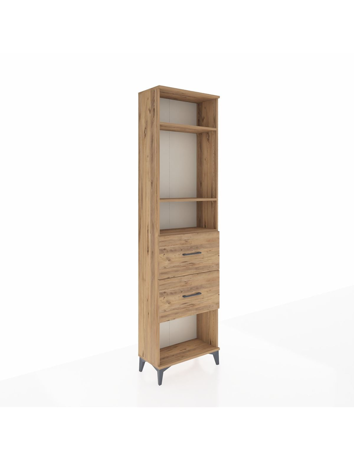 Arges Dolap 3 Raflı 2 Çekmeceli 60x30x221 Çam-Çam