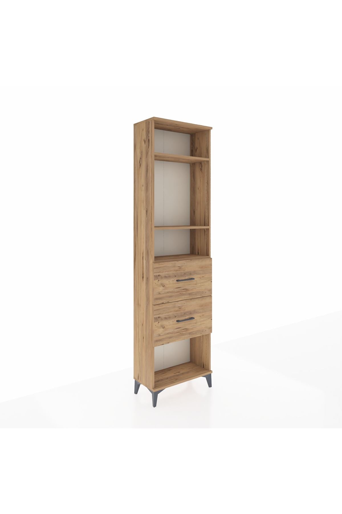 Arges Dolap 3 Raflı 2 Çekmeceli 60x30x221 Çam-Çam