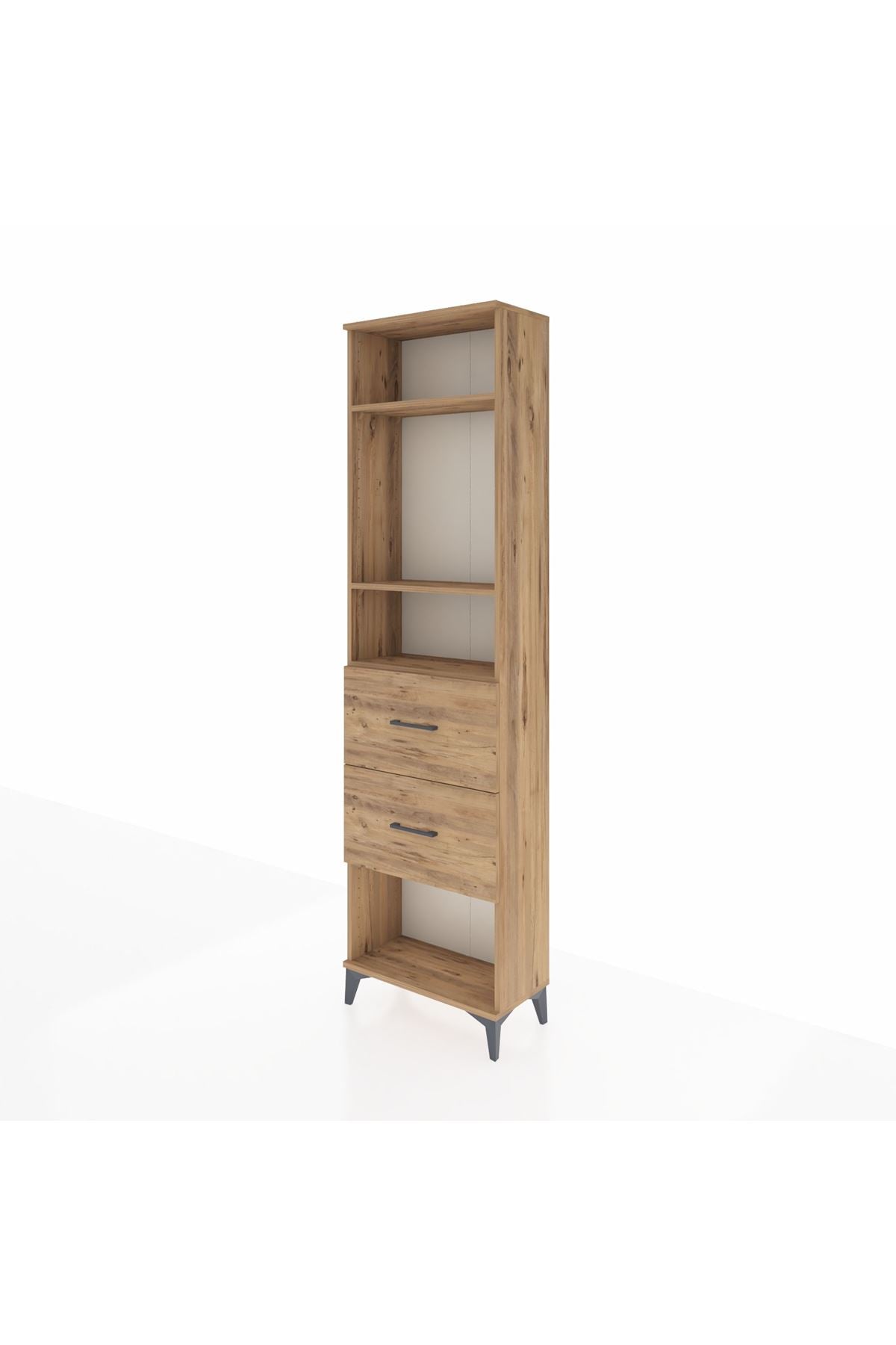 Arges Dolap 3 Raflı 2 Çekmeceli 60x30x221 Çam-Çam