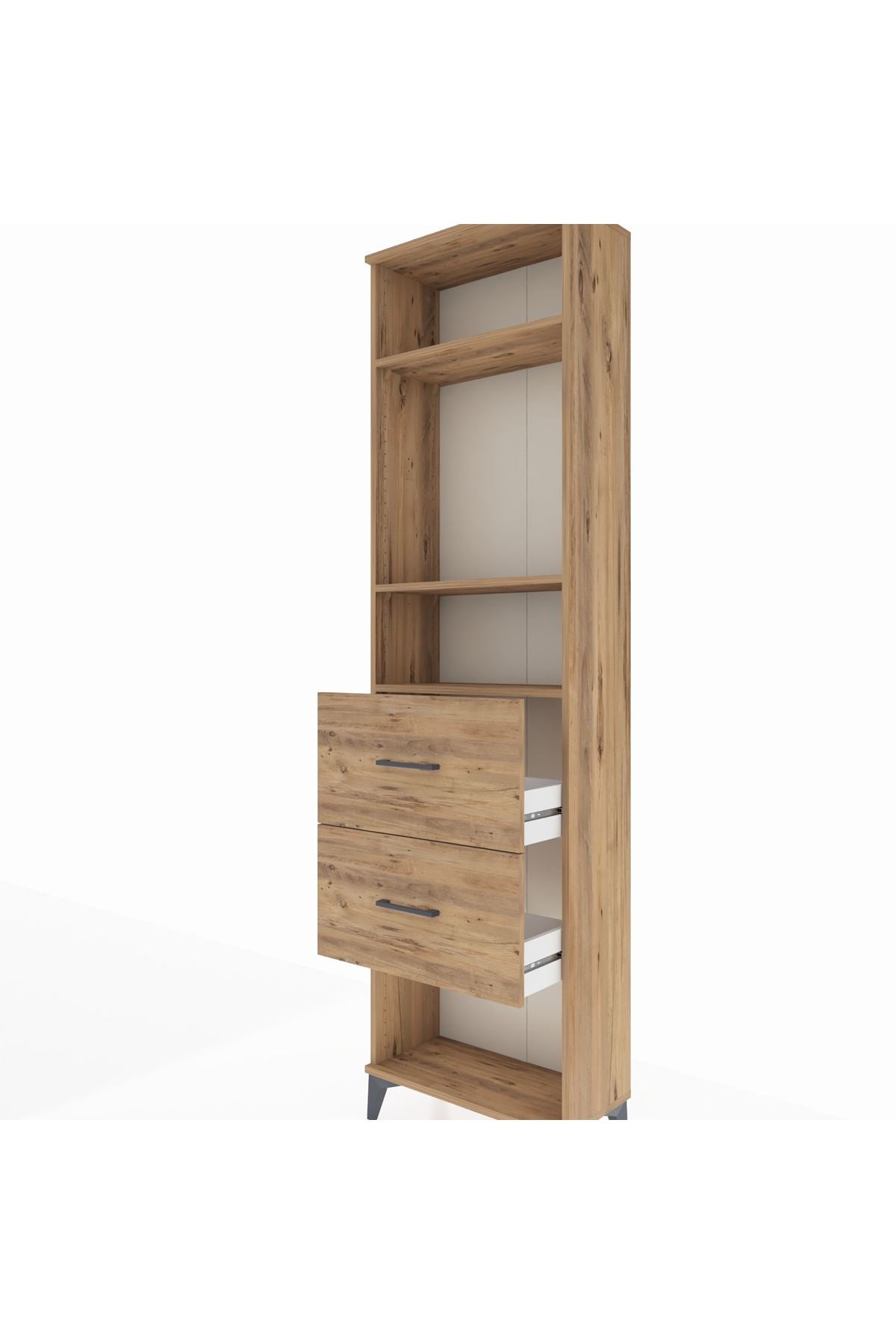 Arges Dolap 3 Raflı 2 Çekmeceli 60x30x221 Çam-Çam