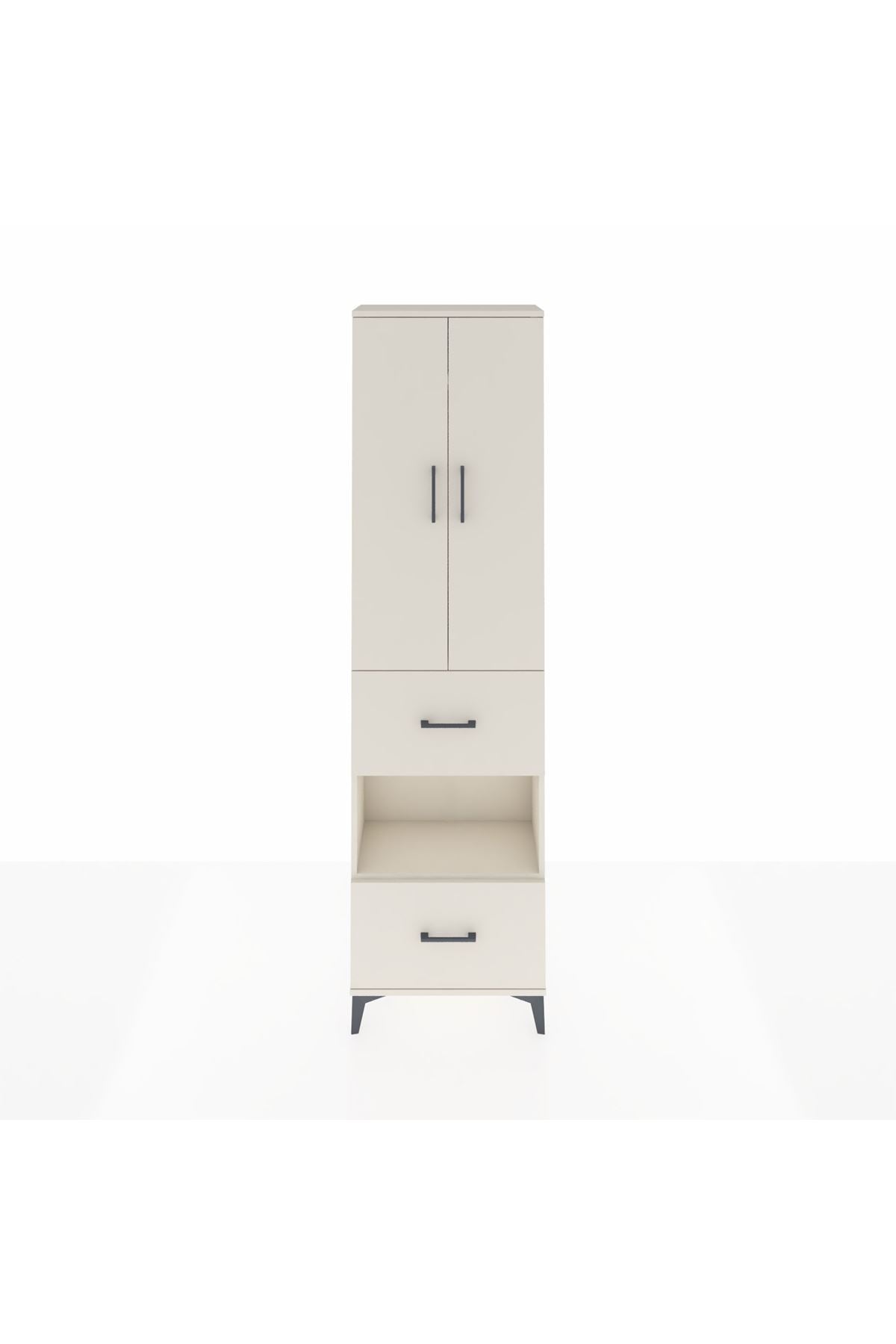 Arges Dolap 3 Raflı 2 Çekmeceli Tek Askılı 60x30x221 Aytaşı-Aytaşı