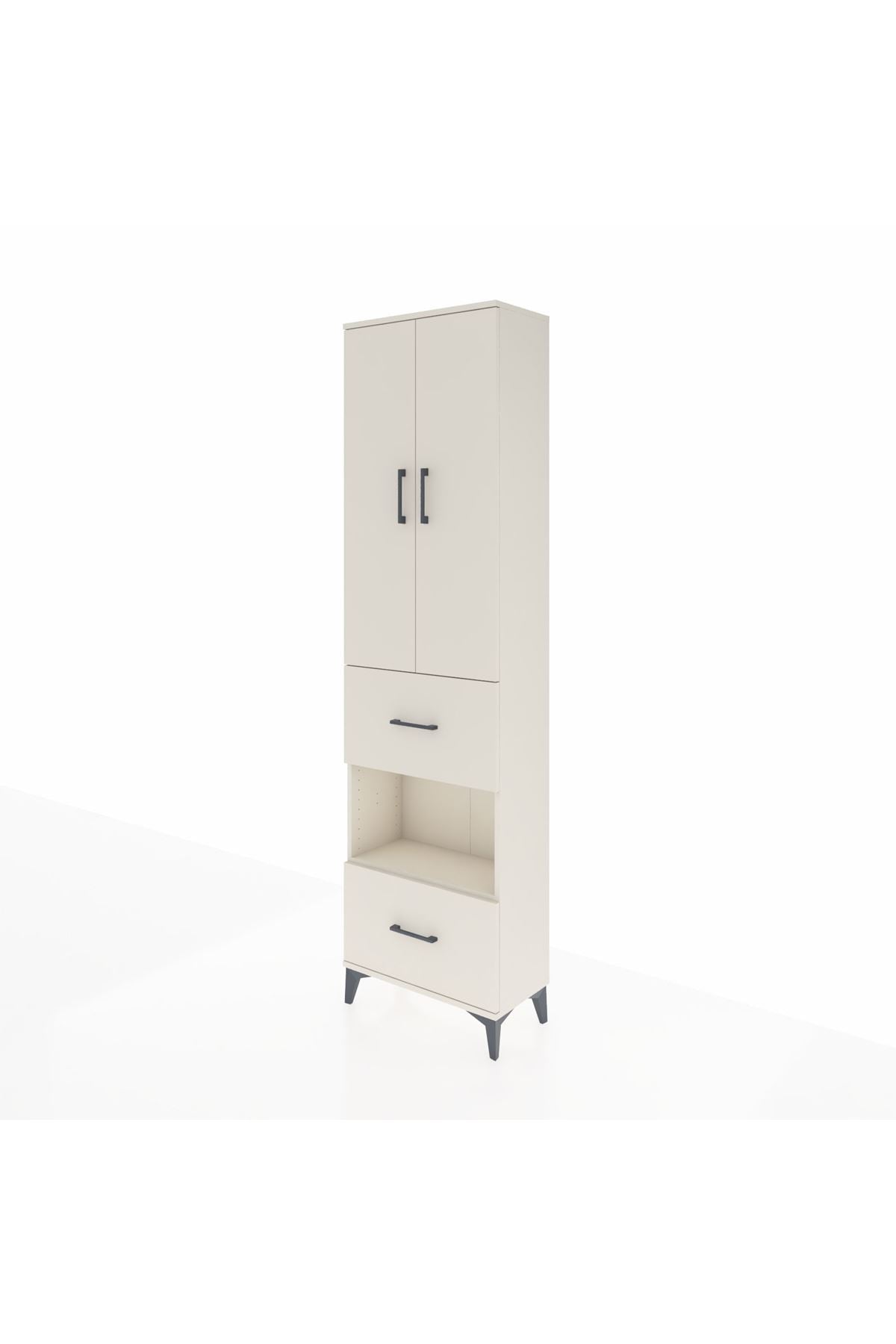 Arges Dolap 3 Raflı 2 Çekmeceli Tek Askılı 60x30x221 Aytaşı-Aytaşı