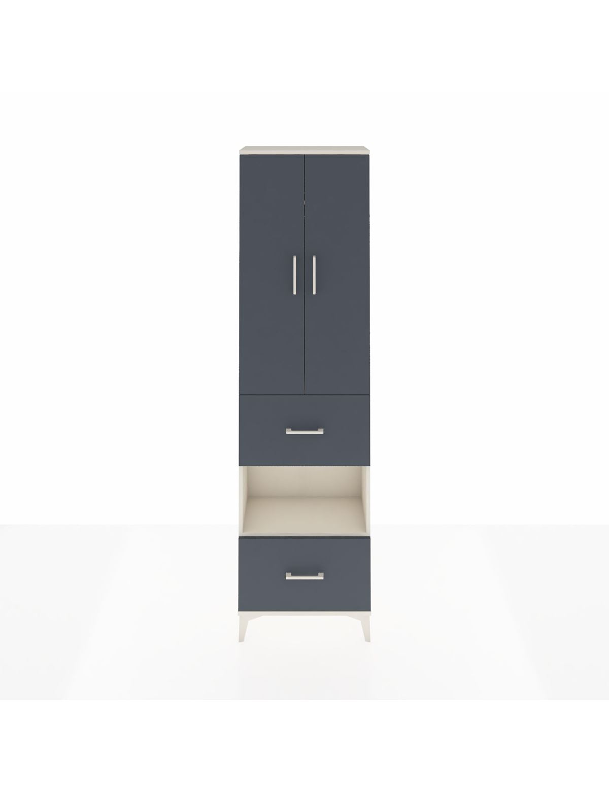 Arges Dolap 3 Raflı 2 Çekmeceli Tek Askılı 60x30x221 Aytaşı-Antrasit