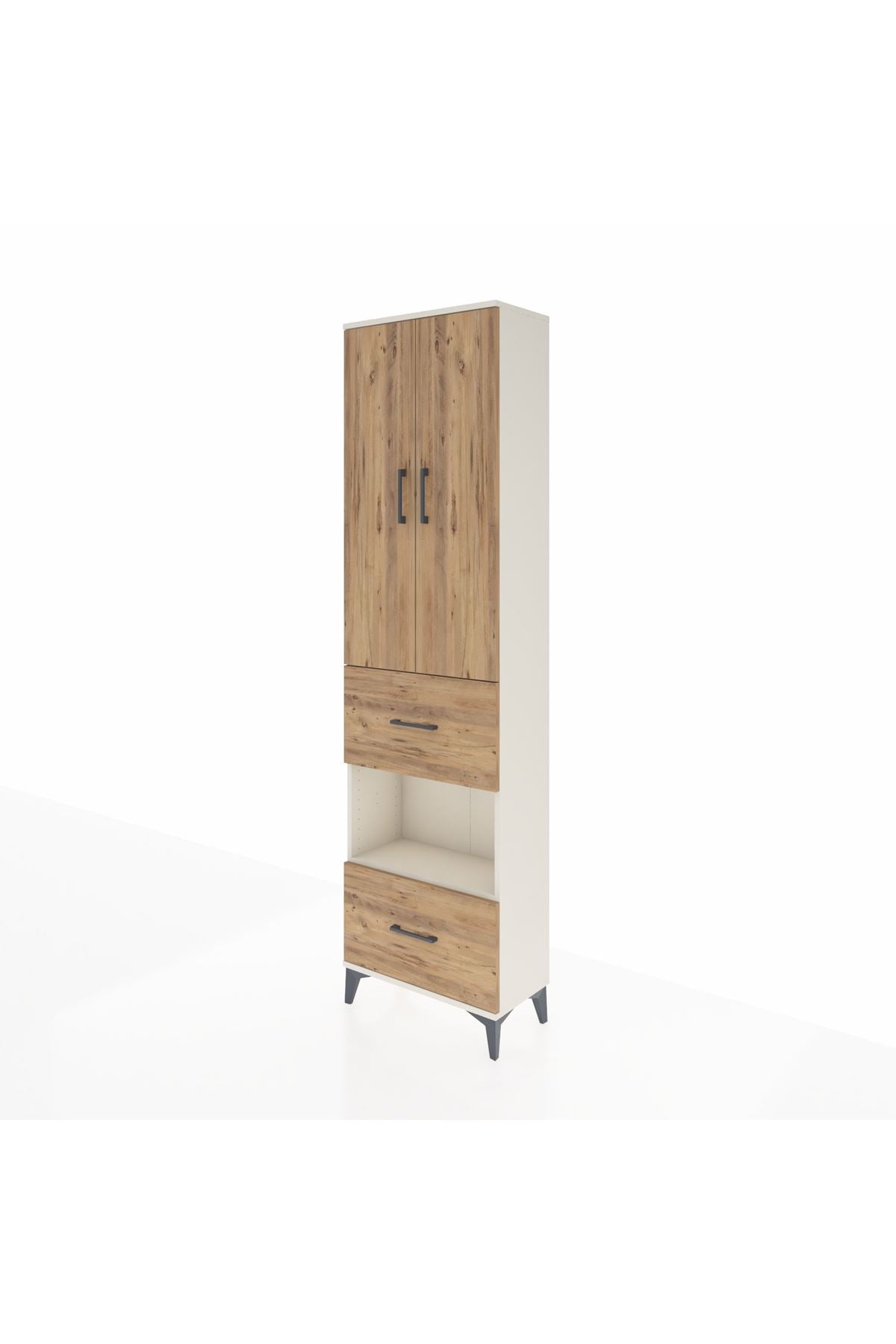 Arges Dolap 3 Raflı 2 Çekmeceli Tek Askılı 60x30x221 Aytaşı-Çam