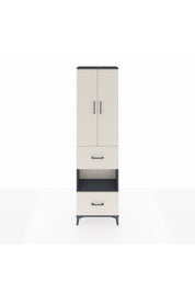 Arges Dolap 3 Raflı 2 Çekmeceli Tek Askılı 60x30x221 Antrasit-Aytaşı