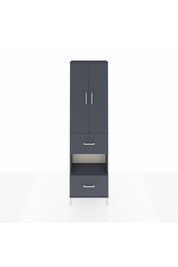 Arges Dolap 3 Raflı 2 Çekmeceli Tek Askılı 60x30x221 Antrasit-Antrasit