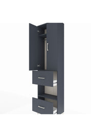 Arges Dolap 3 Raflı 2 Çekmeceli Tek Askılı 60x30x221 Antrasit-Antrasit