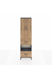 Arges Dolap 3 Raflı 2 Çekmeceli Tek Askılı 60x30x221 Antrasit-Çam