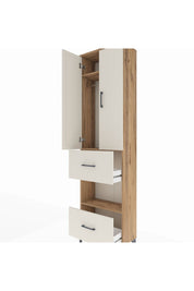 Arges Dolap 3 Raflı 2 Çekmeceli Tek Askılı 60x30x221 Çam-Aytaşı