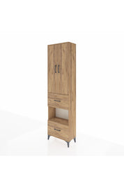 Arges Dolap 3 Raflı 2 Çekmeceli Tek Askılı 60x30x221 Çam-Çam