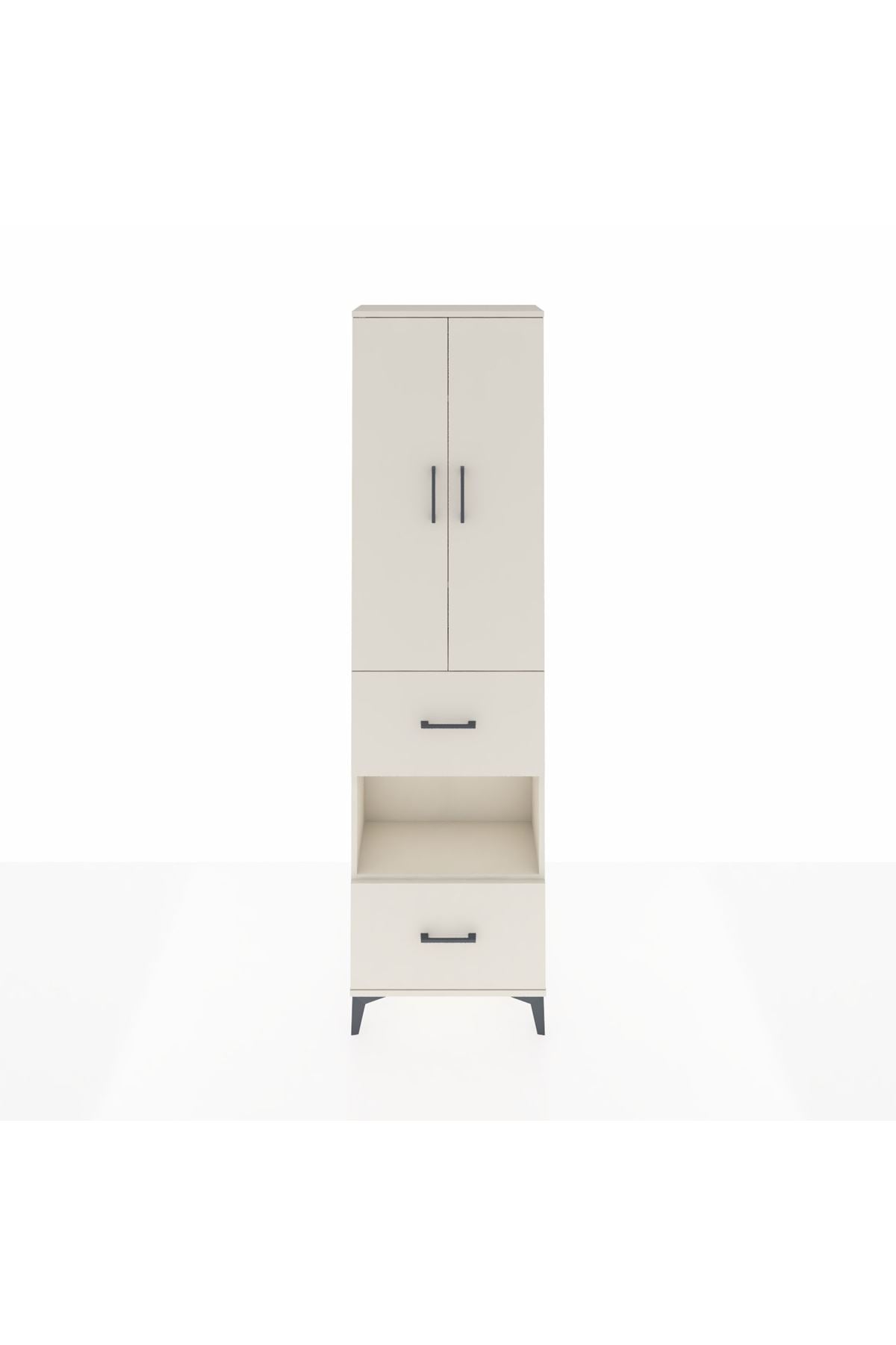 Arges Dolap 4 Raflı 2 Çekmeceli 2 Kapaklı 60x30x221 Aytaşı-Aytaşı