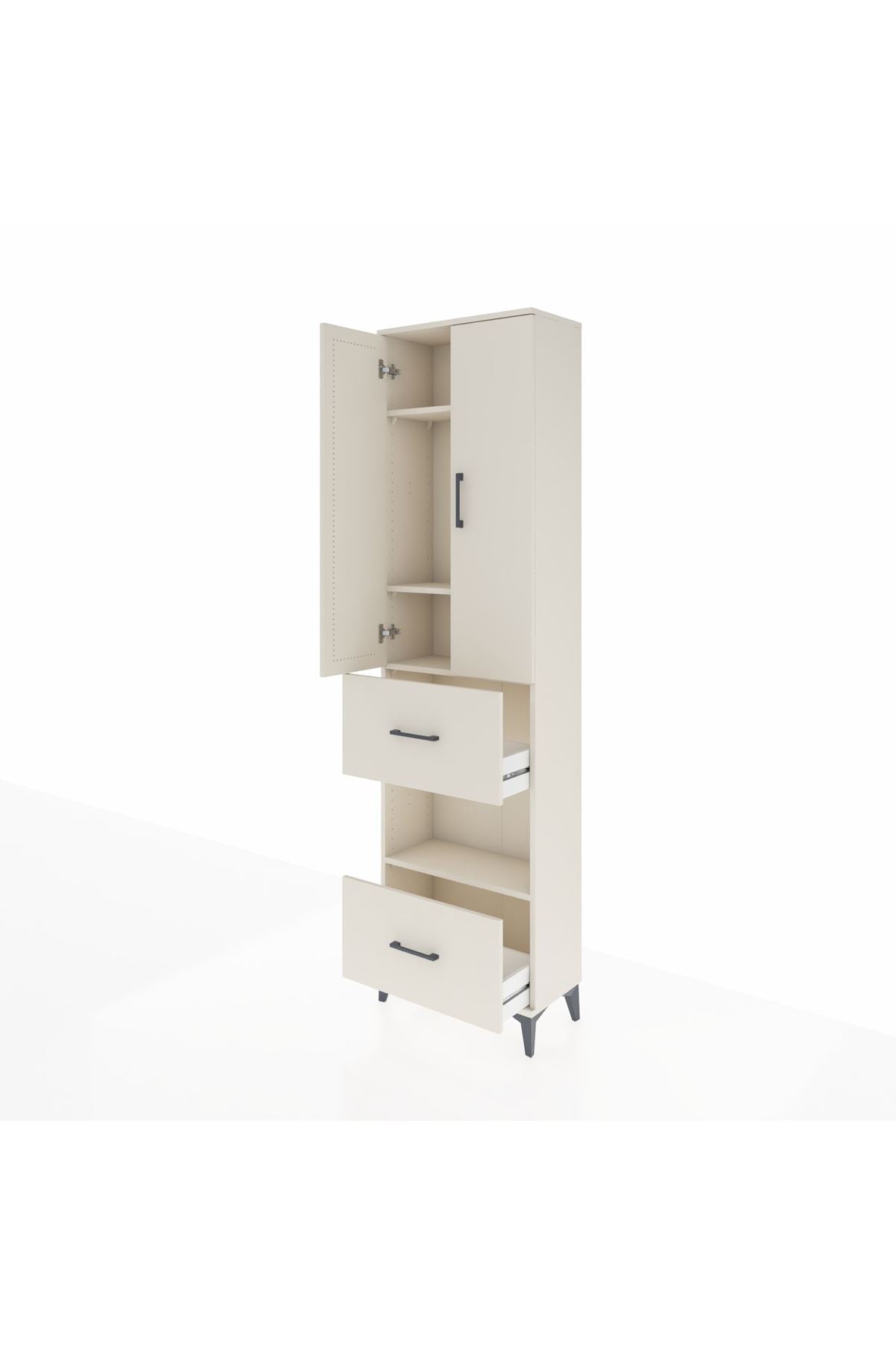 Arges Dolap 4 Raflı 2 Çekmeceli 2 Kapaklı 60x30x221 Aytaşı-Aytaşı