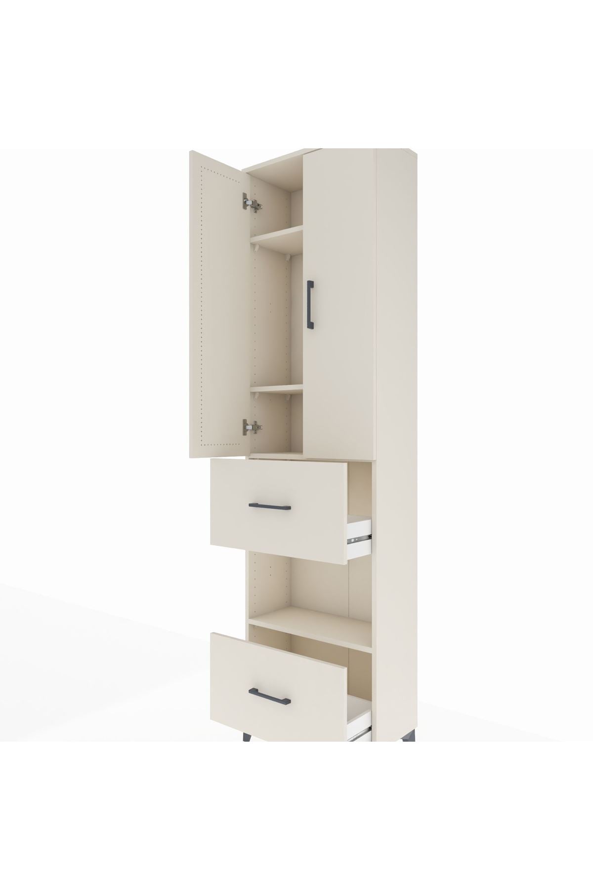 Arges Dolap 4 Raflı 2 Çekmeceli 2 Kapaklı 60x30x221 Aytaşı-Aytaşı