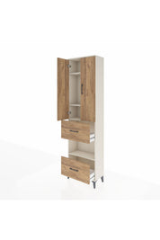 Arges Dolap 4 Raflı 2 Çekmeceli 2 Kapaklı 60x30x221 Aytaşı-Çam