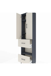 Arges Dolap 4 Raflı 2 Çekmeceli 2 Kapaklı 60x30x221 Antrasit-Aytaşı