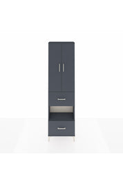 Arges Dolap 4 Raflı 2 Çekmeceli 2 Kapaklı 60x30x221 Antrasit-Antrasit