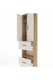 Arges Dolap 4 Raflı 2 Çekmeceli 2 Kapaklı 60x30x221 Çam-Aytaşı