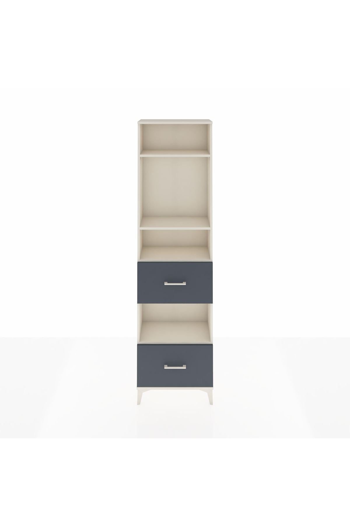 Arges Dolap 4 Raflı 2 Çekmeceli 60x30x221 Aytaşı-Antrasit