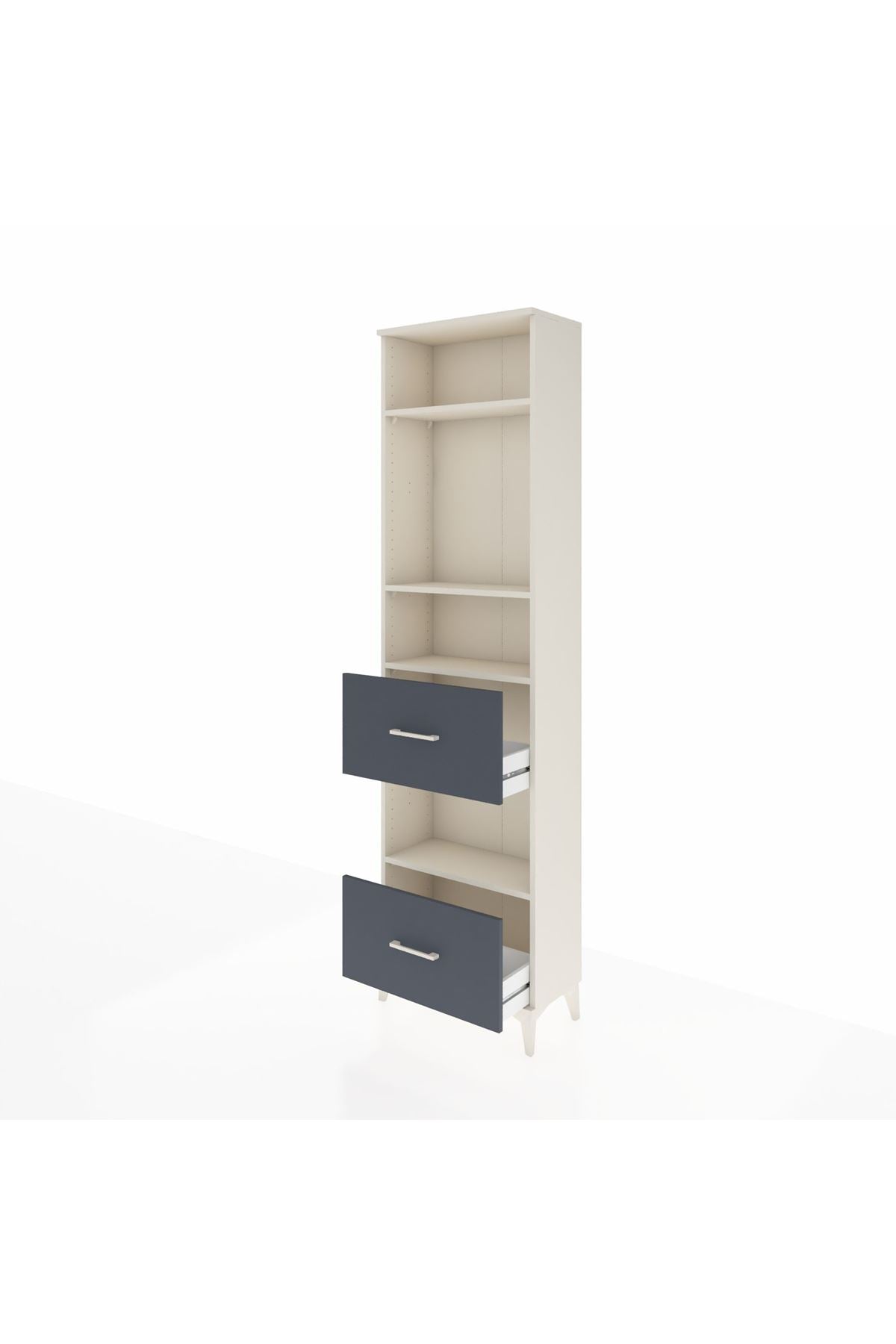 Arges Dolap 4 Raflı 2 Çekmeceli 60x30x221 Aytaşı-Antrasit