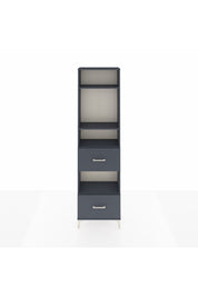 Arges Dolap 4 Raflı 2 Çekmeceli 60x30x221 Antrasit-Antrasit