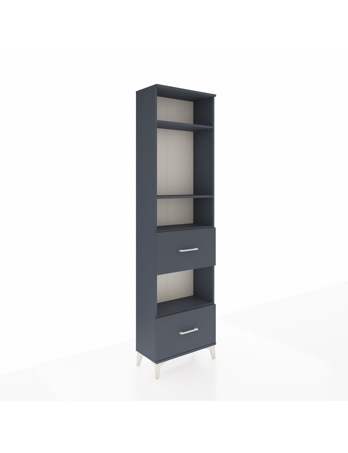 Arges Dolap 4 Raflı 2 Çekmeceli 60x30x221 Antrasit-Antrasit