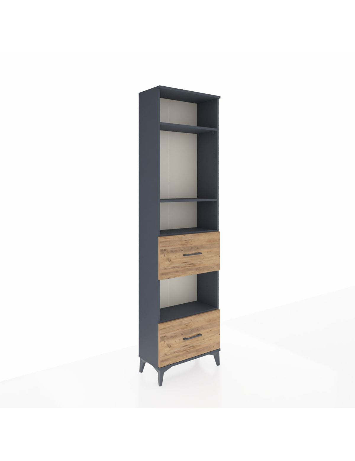 Arges Dolap 4 Raflı 2 Çekmeceli 60x30x221 Antrasit-Çam