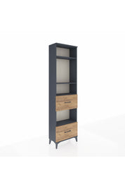 Arges Dolap 4 Raflı 2 Çekmeceli 60x30x221 Antrasit-Çam