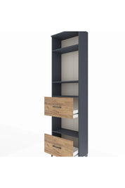 Arges Dolap 4 Raflı 2 Çekmeceli 60x30x221 Antrasit-Çam