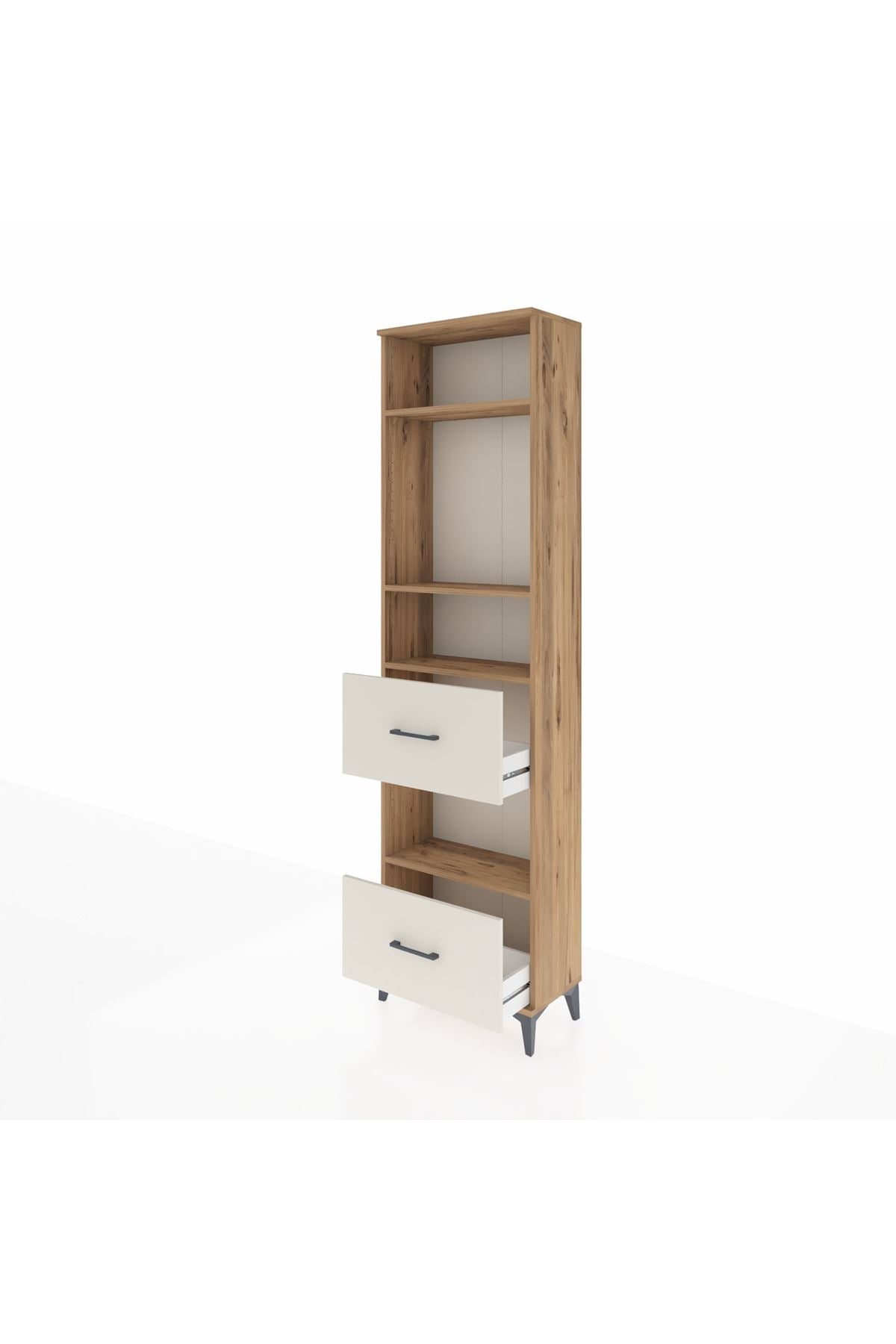 Arges Dolap 4 Raflı 2 Çekmeceli 60x30x221 Çam-Aytaşı