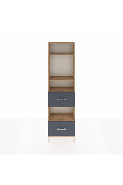 Arges Dolap 4 Raflı 2 Çekmeceli 60x30x221 Çam-Antrasit