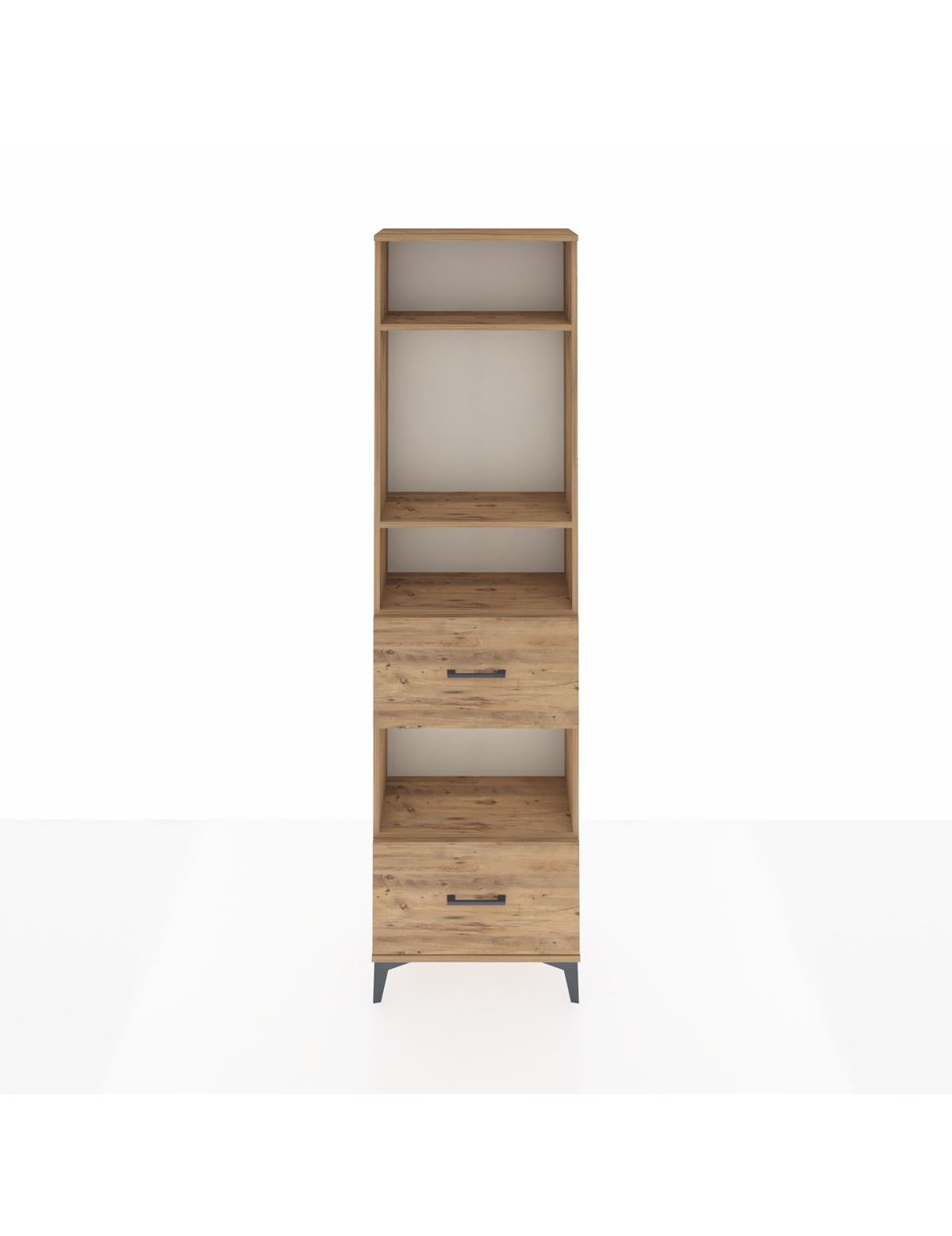 Arges Dolap 4 Raflı 2 Çekmeceli 60x30x221 Çam-Çam