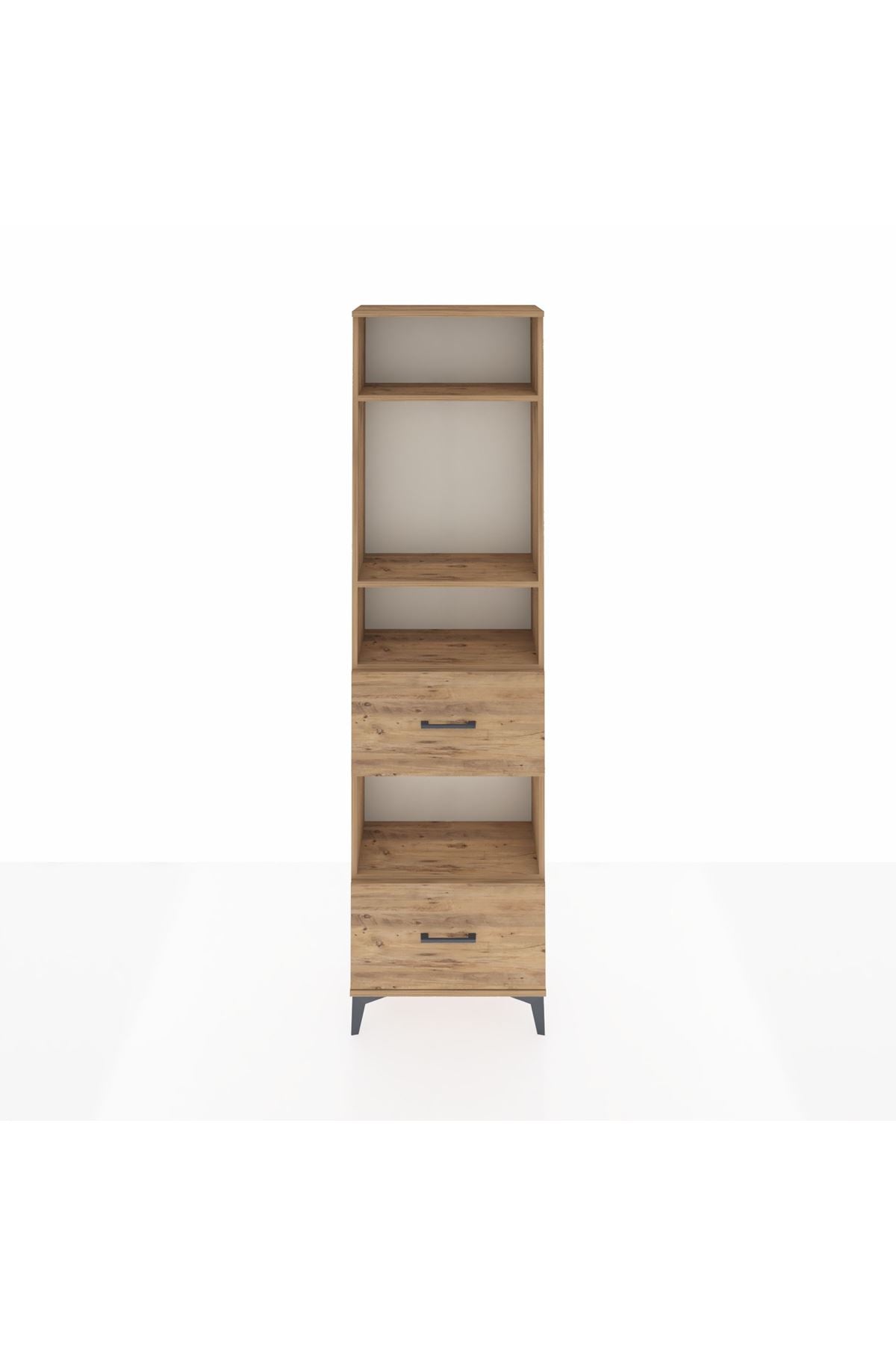 Arges Dolap 4 Raflı 2 Çekmeceli 60x30x221 Çam-Çam