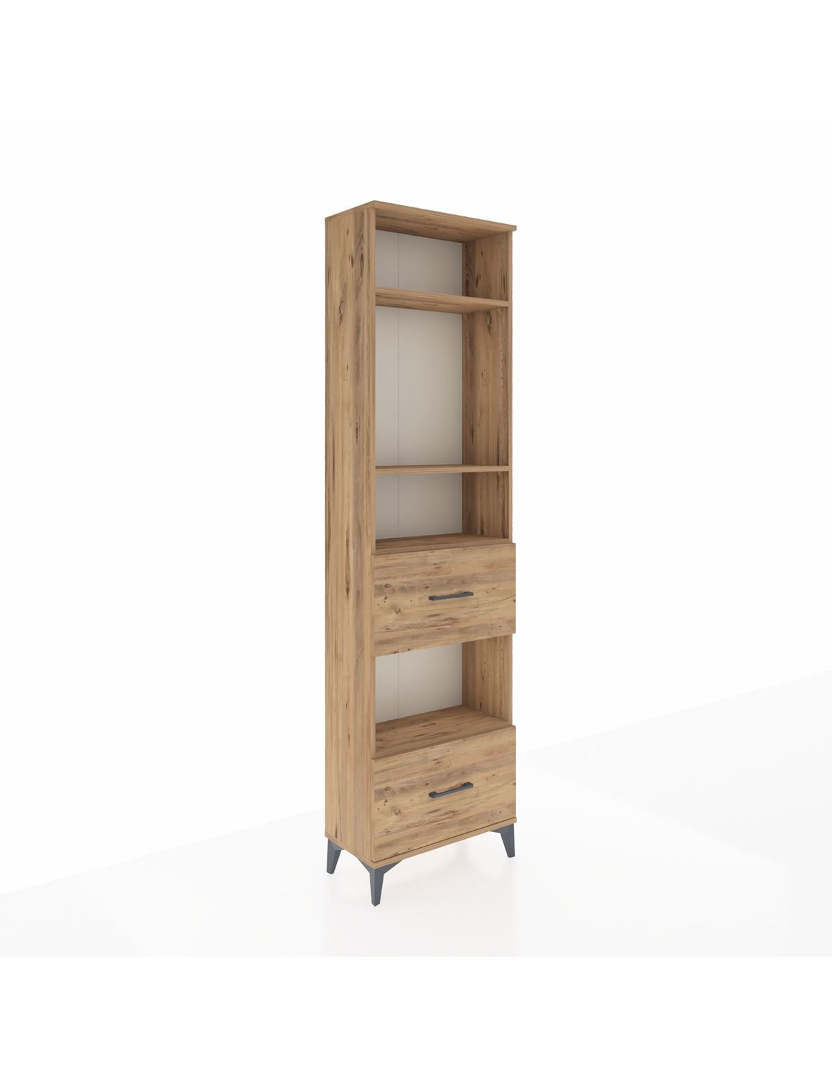 Arges Dolap 4 Raflı 2 Çekmeceli 60x30x221 Çam-Çam