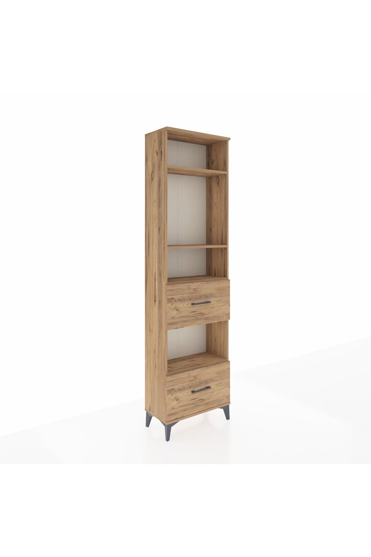 Arges Dolap 4 Raflı 2 Çekmeceli 60x30x221 Çam-Çam