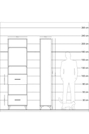 Arges Dolap 4 Raflı 2 Çekmeceli 60x30x221 Çam-Çam