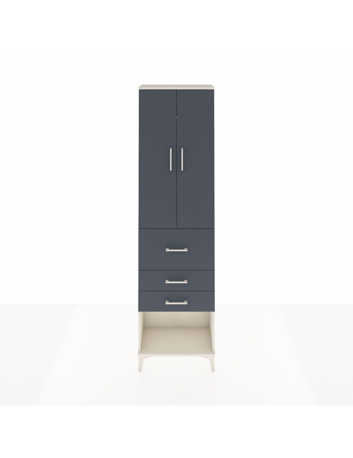 Arges Dolap 2 Raflı 3 Çekmeceli 2 Kapaklı 60x30x221 Aytaşı-Antrasit